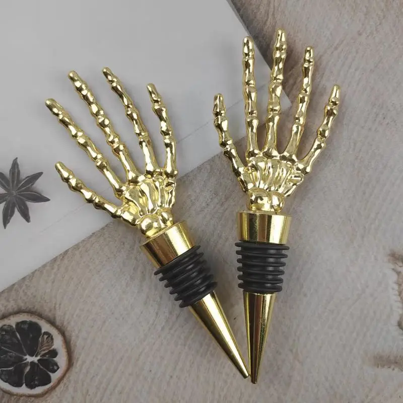 Hot Selling Hand Bone Design Zinc Alloy Gold Silver Kitchen Utensils Drinking Need Wine Stopper Champagne Stopper