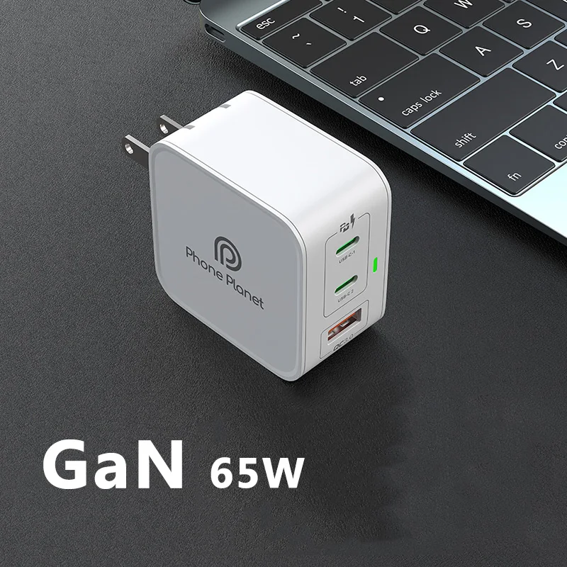 Phone Planet US UK EU AU KS Plug GaN 65W PD USB C Wall Charger For one plus Oppo Macbook pro
