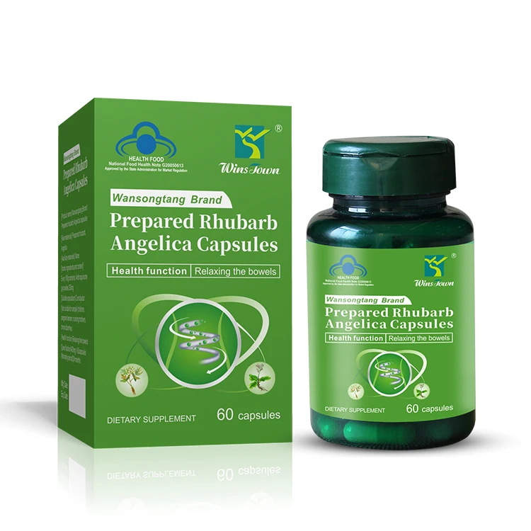 Winstown Natural herbal gastrointestinal health capsule Dietary fiber supplement Prepared Rhubarb Angelica Capsules