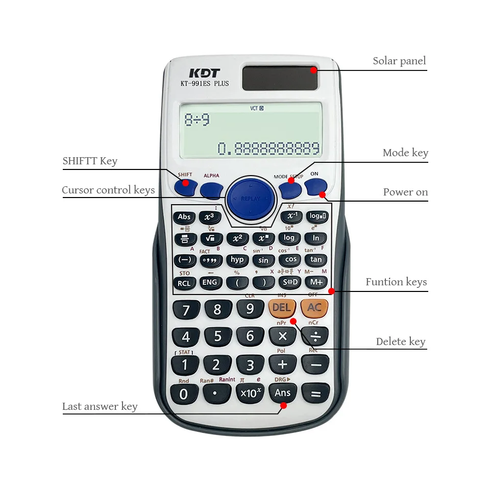 Dual Power Fx-991ES Plus Scientific Calculator School Student Educational Calculator for Students & Scientists