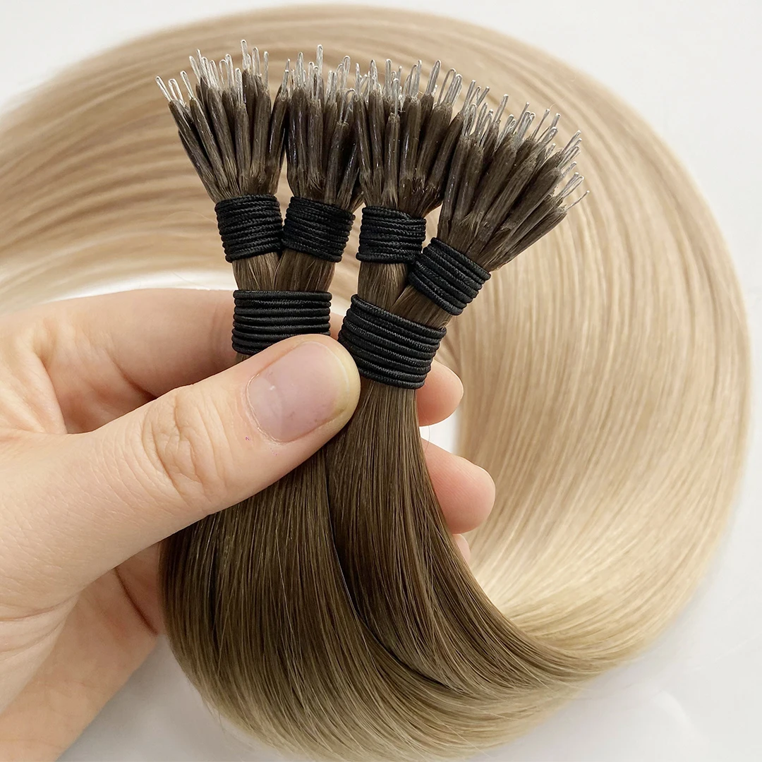 Top Quality Easy To Install Invisible Micro Link Beads Blonde Nano Ring Hair Extension