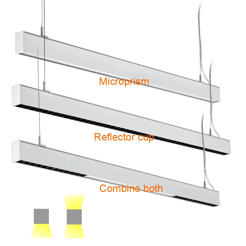 Office Use  UGR<19 LED Linear Light Aluminum and PMMA PC Lamp Body IP20 IP44 CE and ROHS Certified