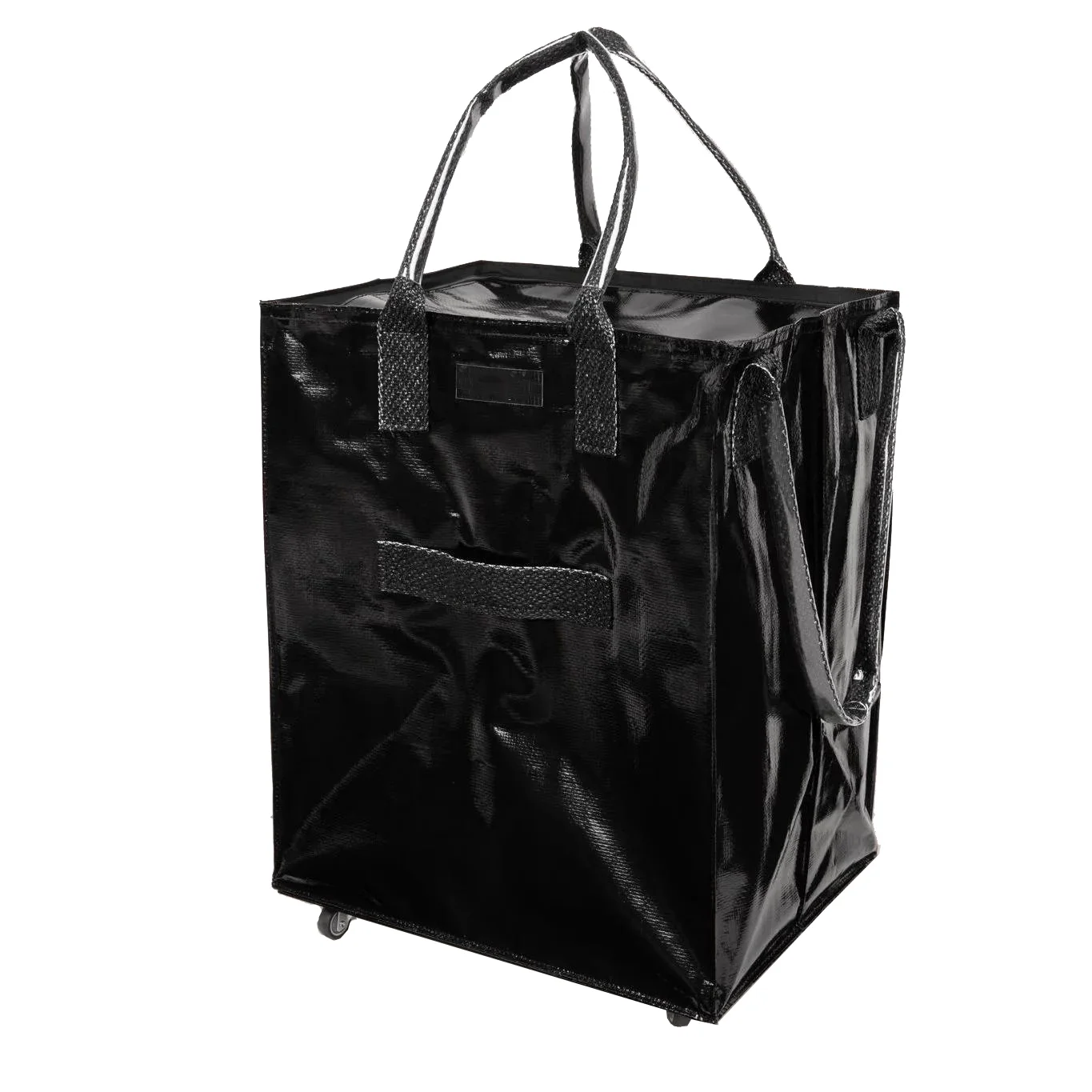 2024 Waterproof PP Woven Reusable Grocery Shopping Bag On Wheels Zipper Closure Shopping Rolling Tote Trolley Bags With Wheels