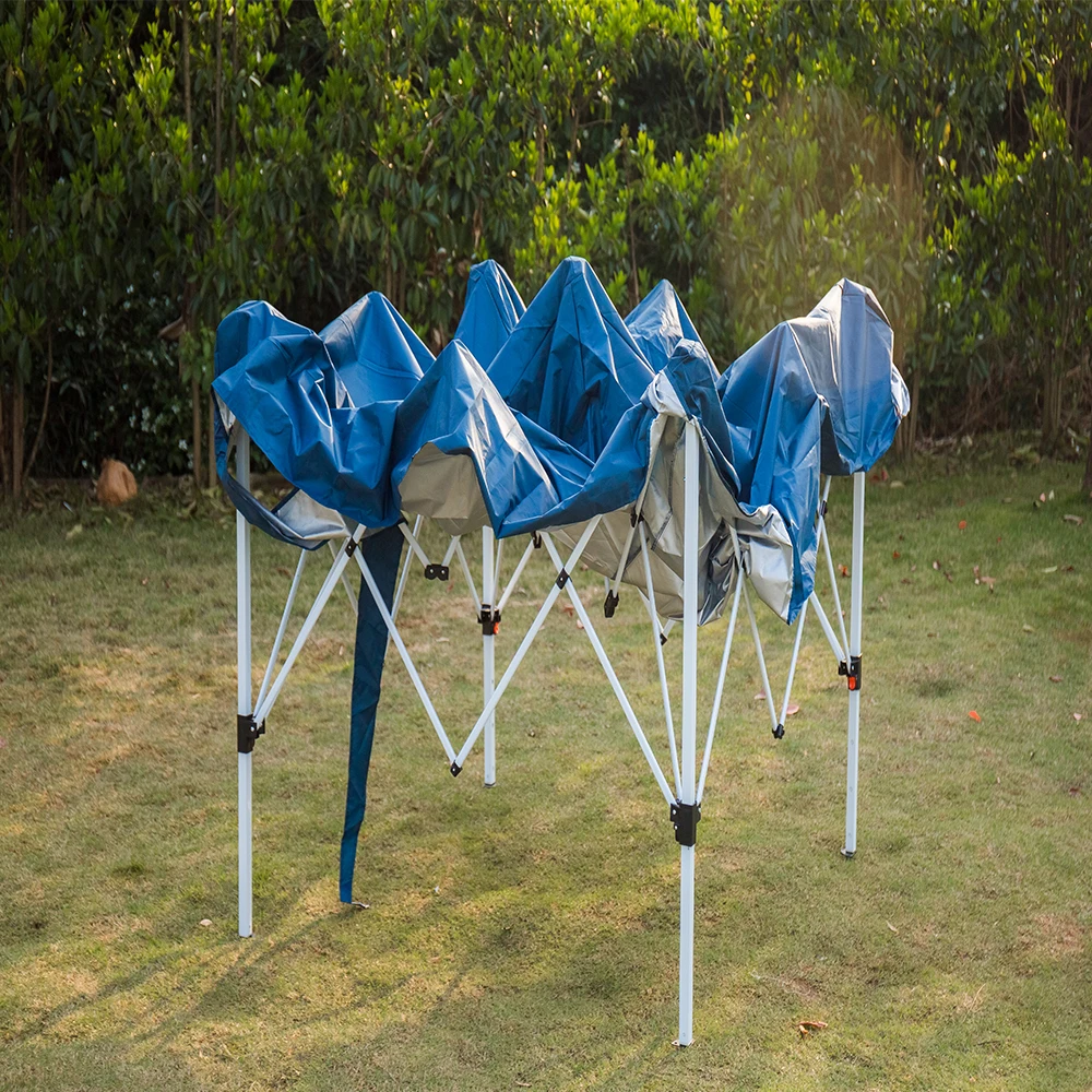 Hiking folding awning tent 10x10 feet large pop up garden patio gazebo cheap promotional trade show canopy