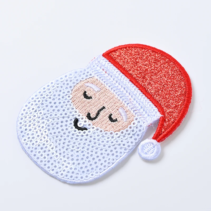 Custom sequin christmas patch iron On Chenille Embroidery Patches With Sequin