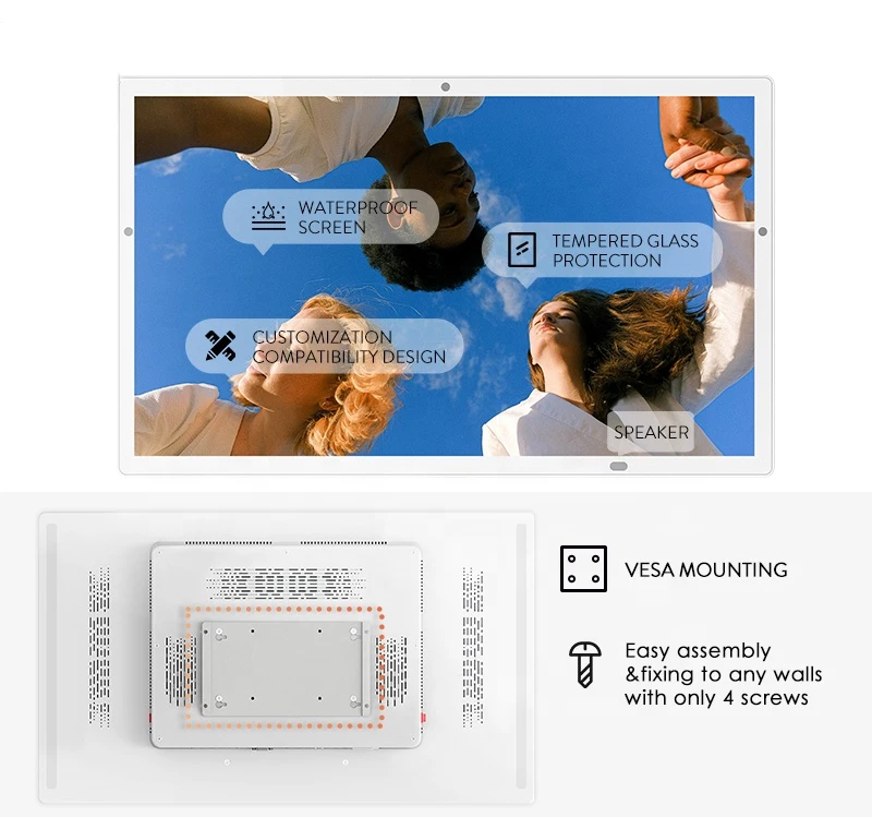 Wall mount android tablet screen interactive touch monitor screen advertising lcd display