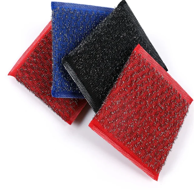 stainless steel wire scourer hard scouring steel wool cloth in roll scrubber metallic fabric sponge pads cloth