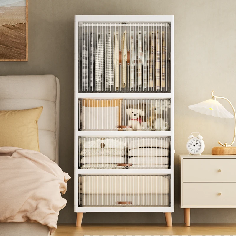 Wardrobe Children Cabinet High Capacity Plastic Wardrobe Cabinet Folding Storage Box Transparentt Storage Cabinet