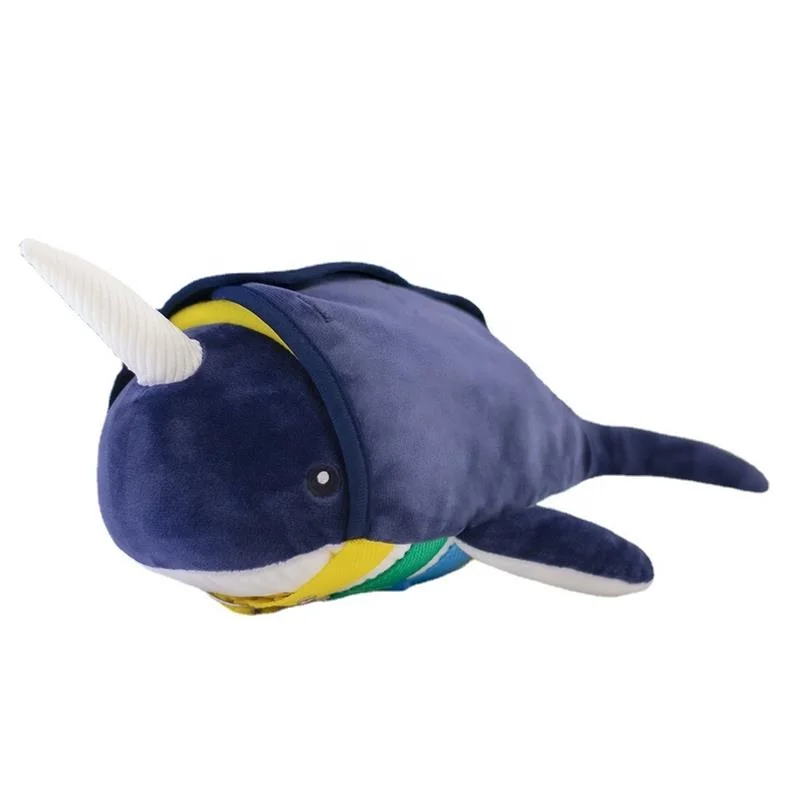 Wholesale 3D Cartoon Newborn Toddler Hands-on Training Puzzle Toys Cute Unicorn Whale Zipper Botton Plush Dolls