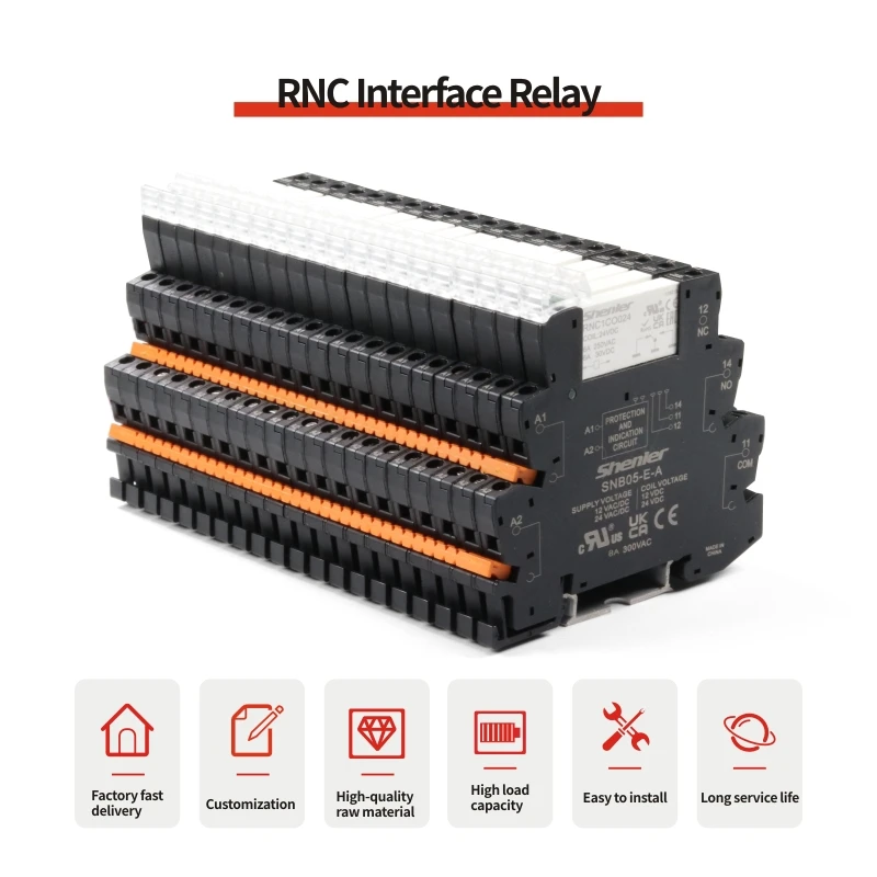 shenler RNC1CO024+SNB05-E-AR slim relay 6A with socket replace HF41F