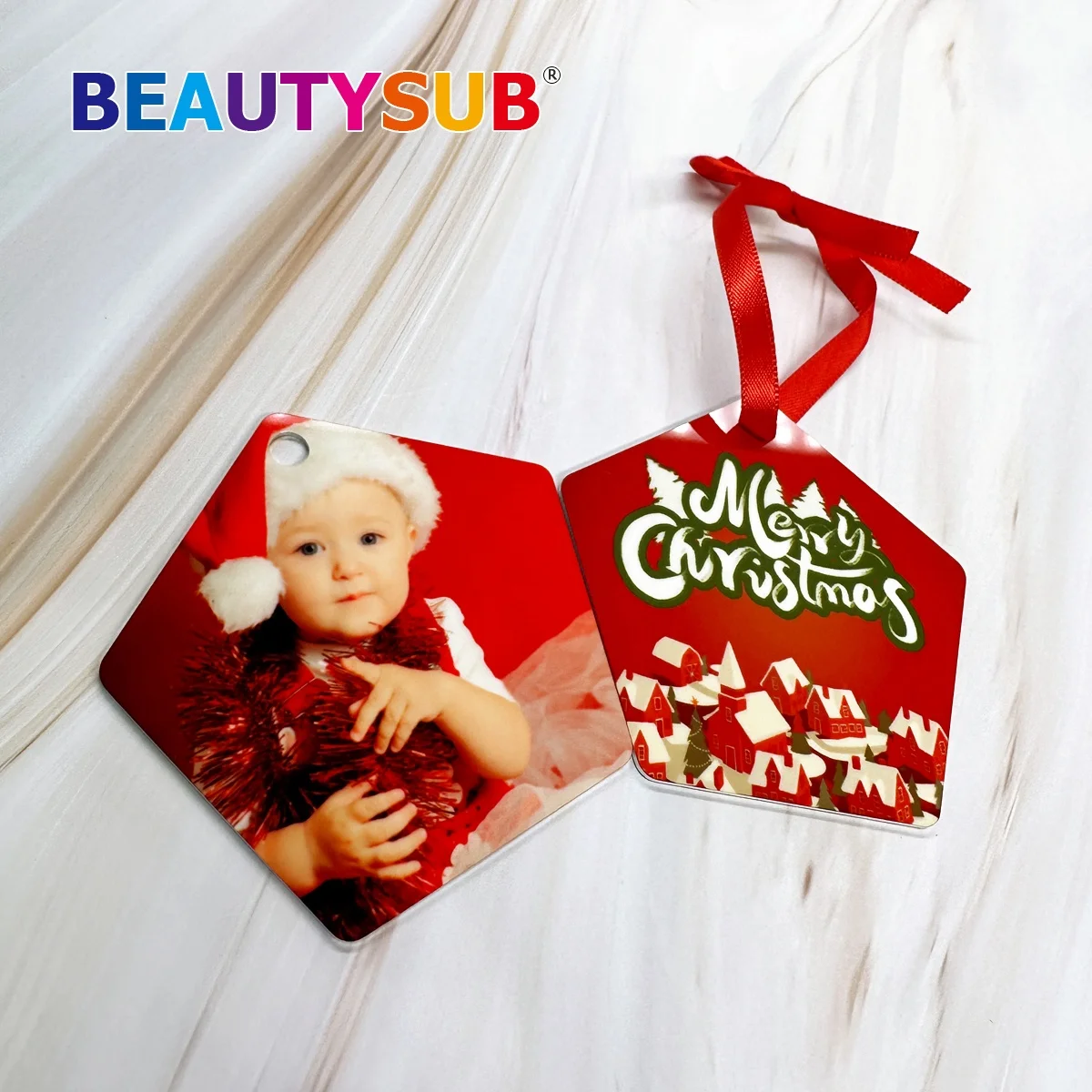 Longstar BEAUTYSUB 1.15mm HD single-sided white heat transfer prints sublimation aluminum Christmas ornament metal coated blanks