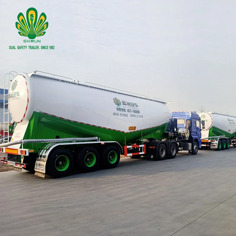 45 cubic cement tank semi-trailer with air compressor and diesel engine fast unloading zero residue