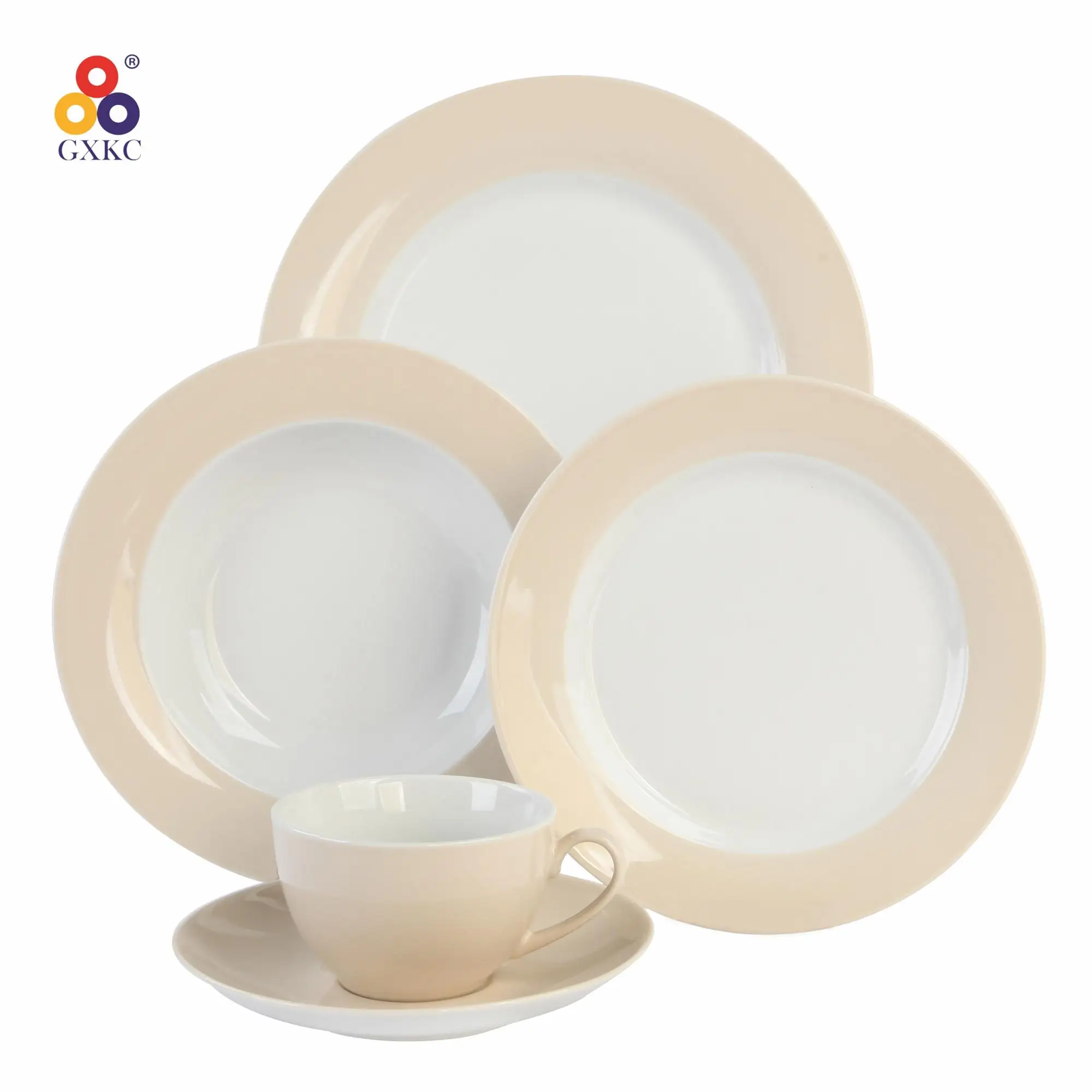 Оптовая продажа, однотонная посуда, керамическая фарфоровая десертная тарелка