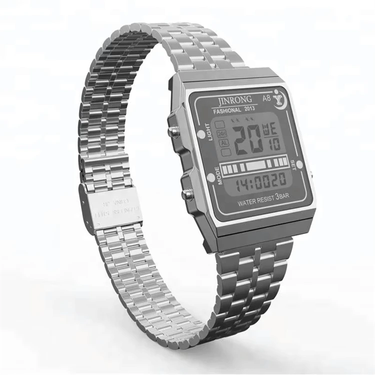 Low MOQ Hot sale LED Backlight Electronic watch Quality assure Chronograph LED Waterproof Sports Watch