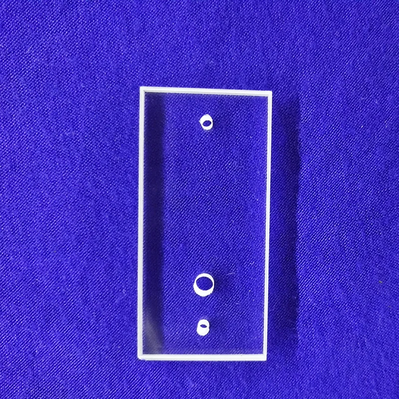 Custom Hand Made Quartz Glass Plate Disc perforated quartz plate Square quartz sheet with holes