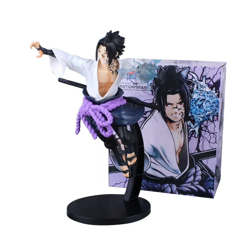 2021 New Narudo Chidori Sasuke Uchiha Figure 3D Design Cartoon Anime PVC Figure for Gift Collectible Model Toy with Color Box