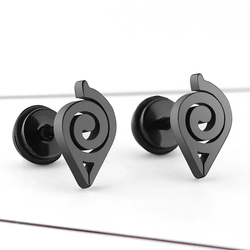 Hot Fashion anime cartoon Geometric stud earrings Simple light luxury Both men and women Metal earrings