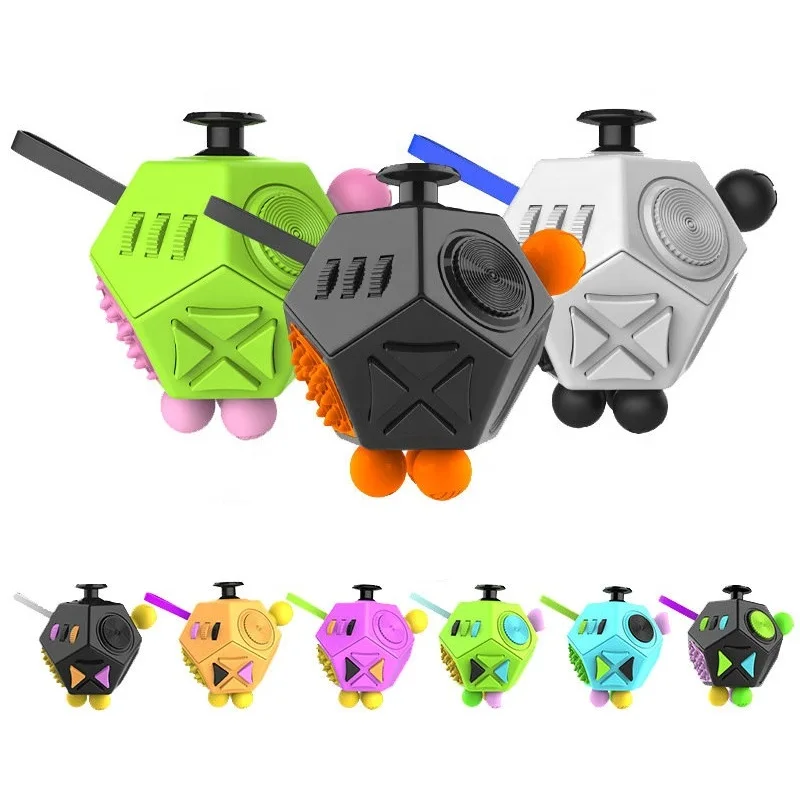 2021 New Arrival 12 Sided Fidget Cube Dice Dodecagon Fidget Toy Relieves Stress Anxiety Toy