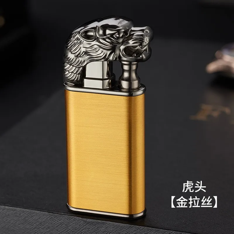 wholesale 2024 New hot selling Dragon head Double Fire flame Lighter Refillable cigarette lighter Gas lighter