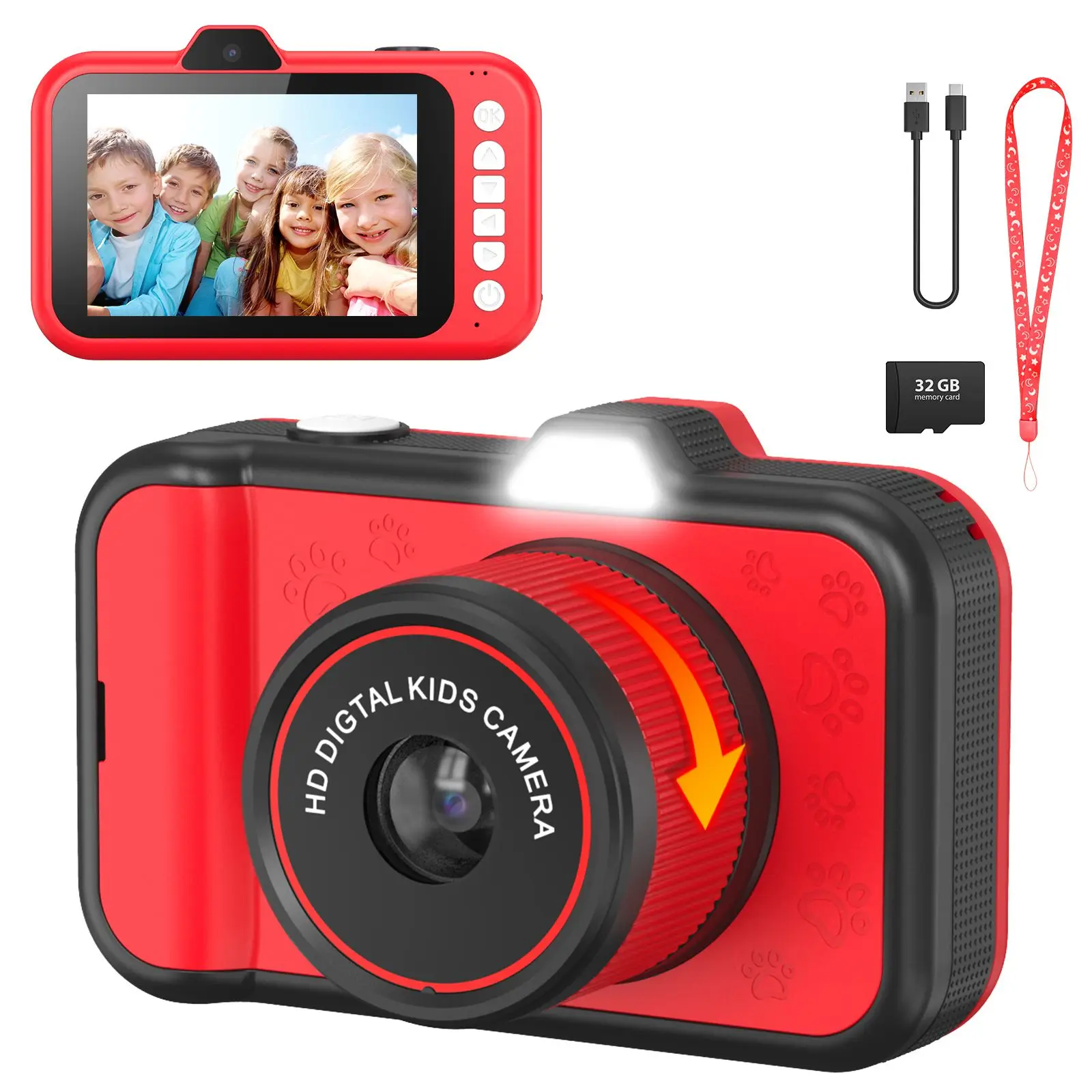 New Design  Kids Mini Digital Camera 3.5 Inch Big Screen  kids Toy Selfie Camera for Birthday Gifts