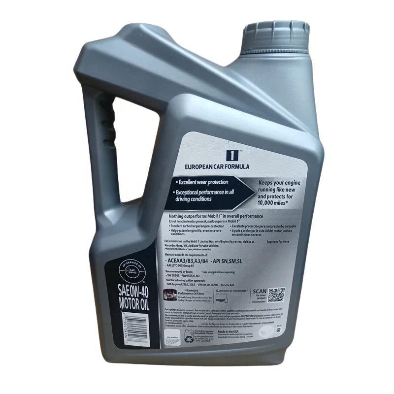 Mobil No. 1 fully synthetic engine oil 4.73L SN SP 0w40 5L engine oil lubricating oil