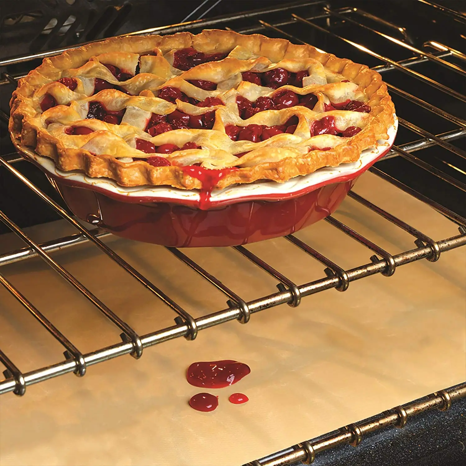 Hot Selling reusable copper 0.2MM PTFE material high temp resistant 40*60cm oven liner silicone oven mat