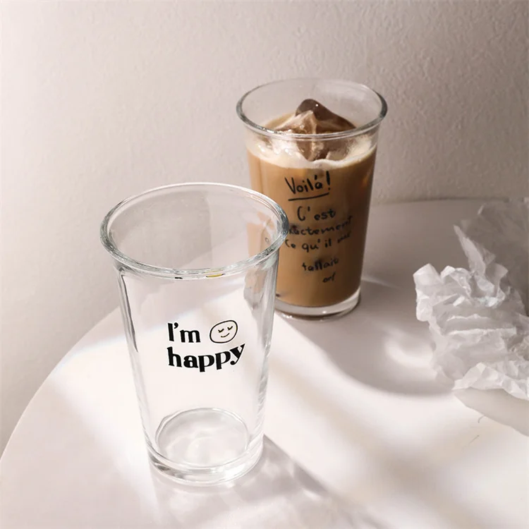 Harmony Wholesale High Quality Custom Logo Design Clear Personalized Custom Coffee Glass Mug Cool Cups