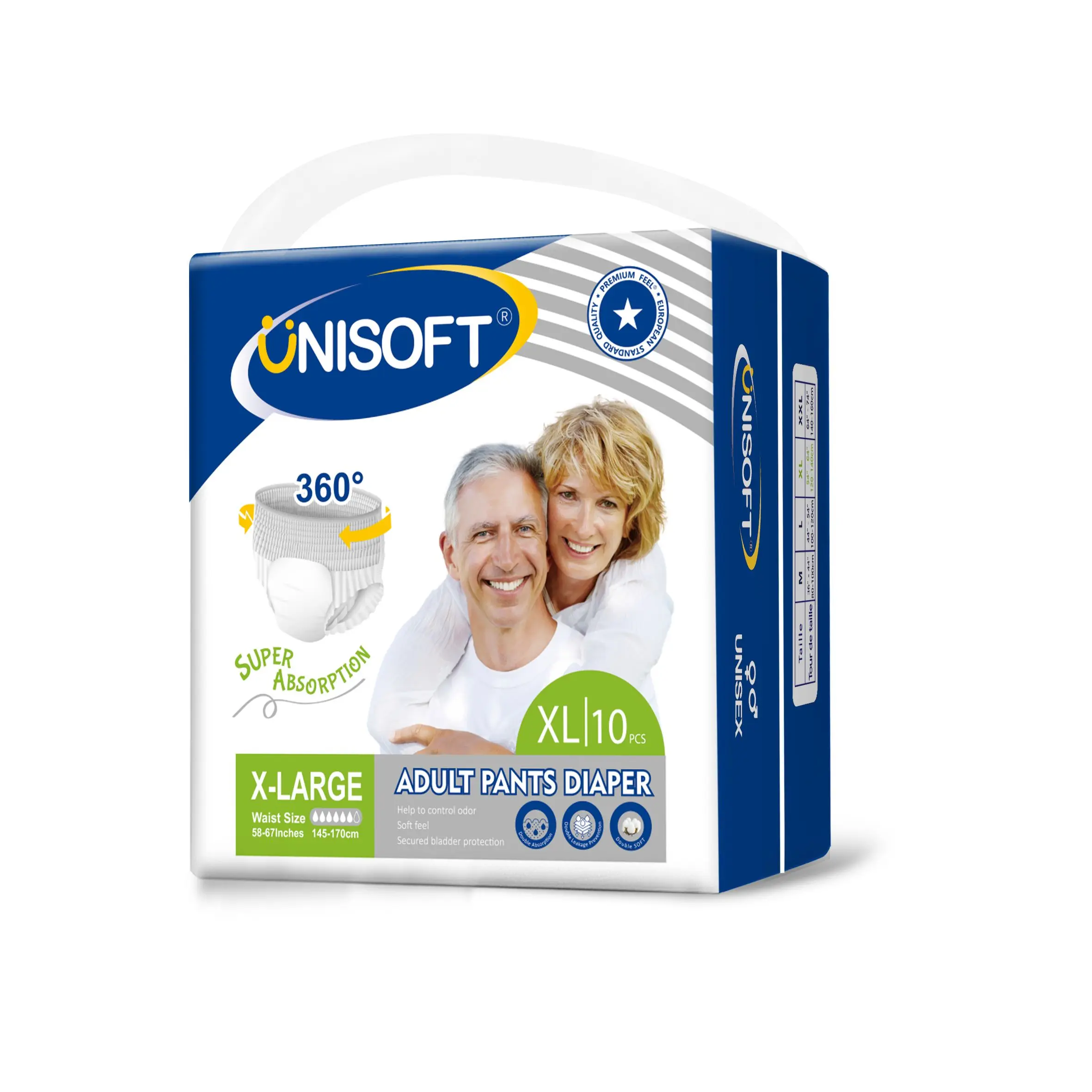 Unisoft оптовая дешевая цена oem толстые не стесняйтесь унисекс подгузники для взрослых высокое впитываемость хорошее качество взрослые оптом