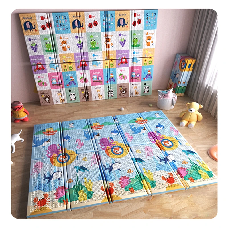 Baby Cotton Play Mat,Playmat Baby Crawling Mat For Floor Baby Mat Large Super Soft Extra Thick (1cm),Plush Surface Foldable