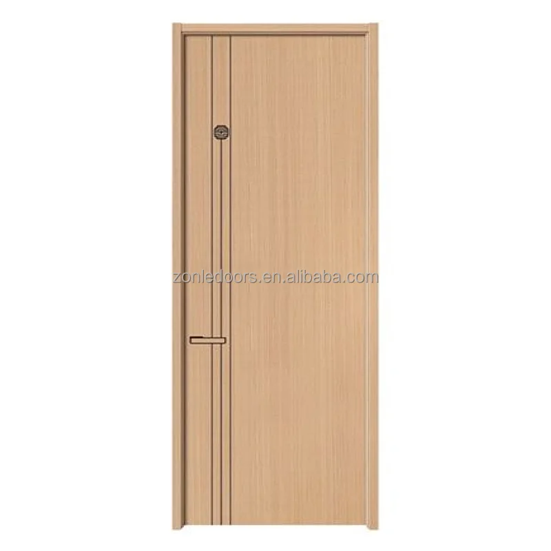 China Cheap Luxury Turkish Latest Simple Design Wood Double PVC MDF Interior Wooden Slab Door For House with smart lock