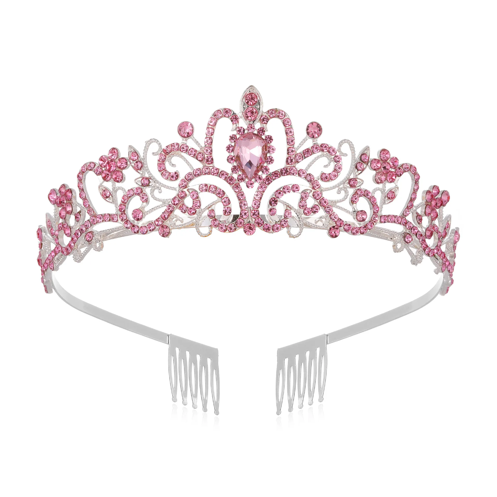 Wholesale high quality women ladies headband crowns and tiaras wedding bridal crystal tiara