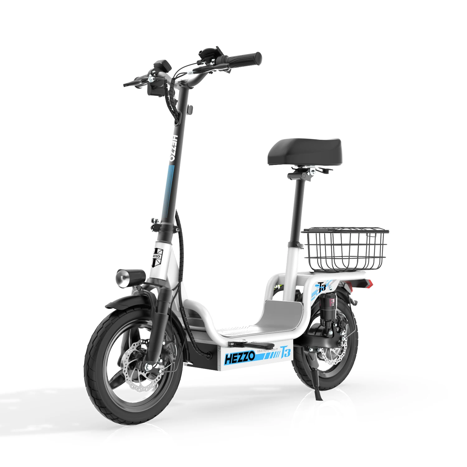 HEZZO T3PRO  Electric scooters 20Mph Foldable E-scooter 500w  48V 15ah 14inch Tire With Basket moped escooter ebike EU US Stock