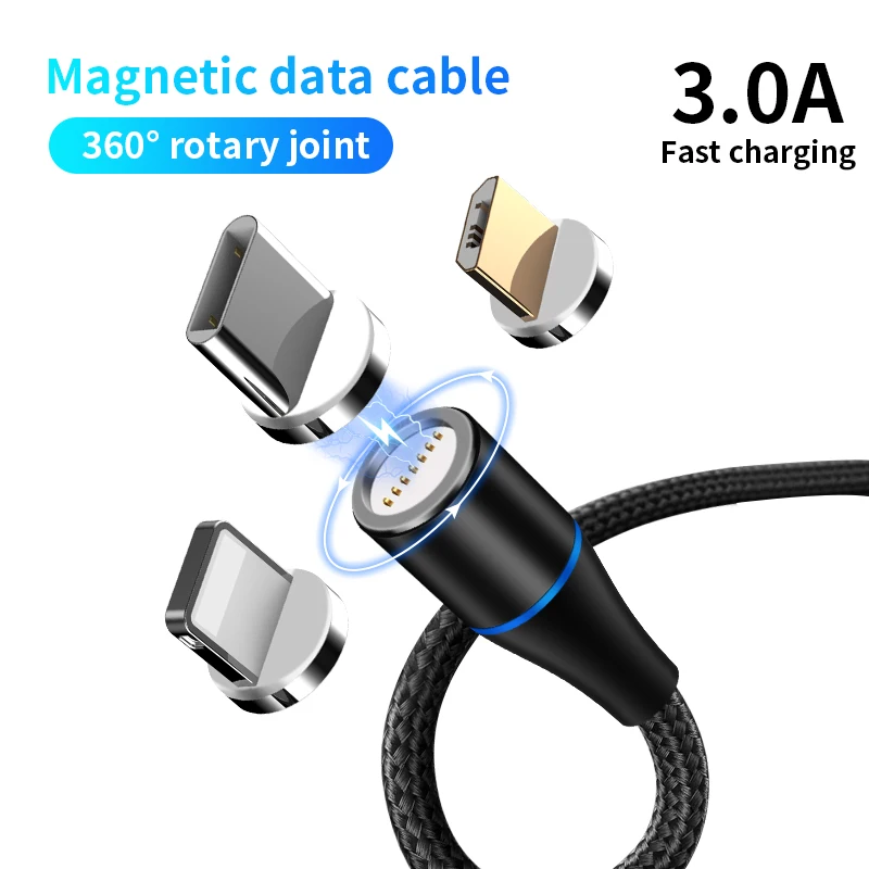 
Free-shipping wholesale magnetic charger micro 3 in 1 usb data cable for iphone cable 