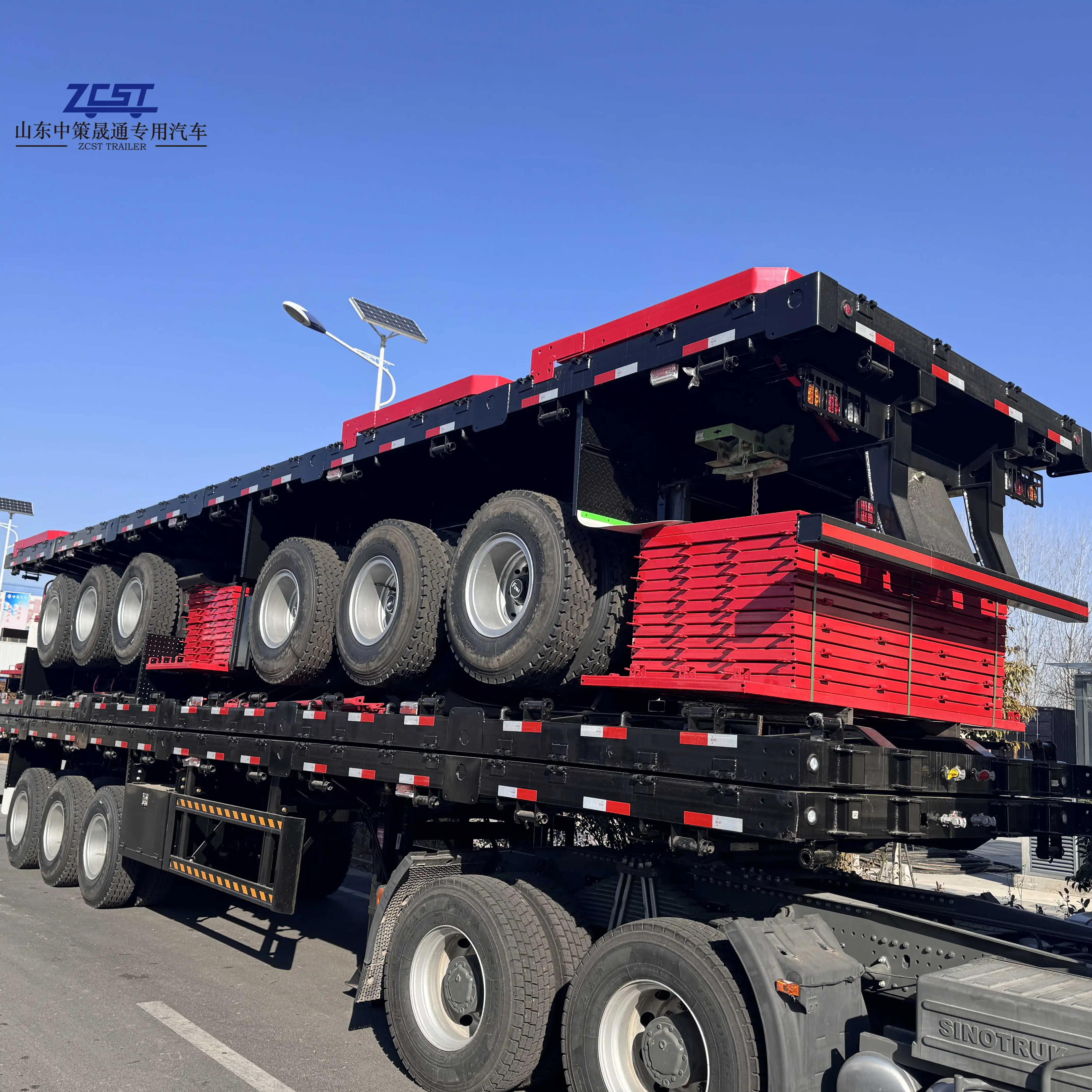 Hot Sale 2 & 3 Axles Semi-Trailer Iron Cargo Flatbed Sidewall Semi-Trailer with Hot Selling Features
