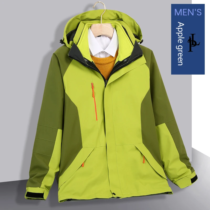 Fashion Style Waterproof Thickened Liner 3 In 1 Custom Logo Snow Clothes Outdoor Working Jacket Warm Winter Ski Suit For Men
