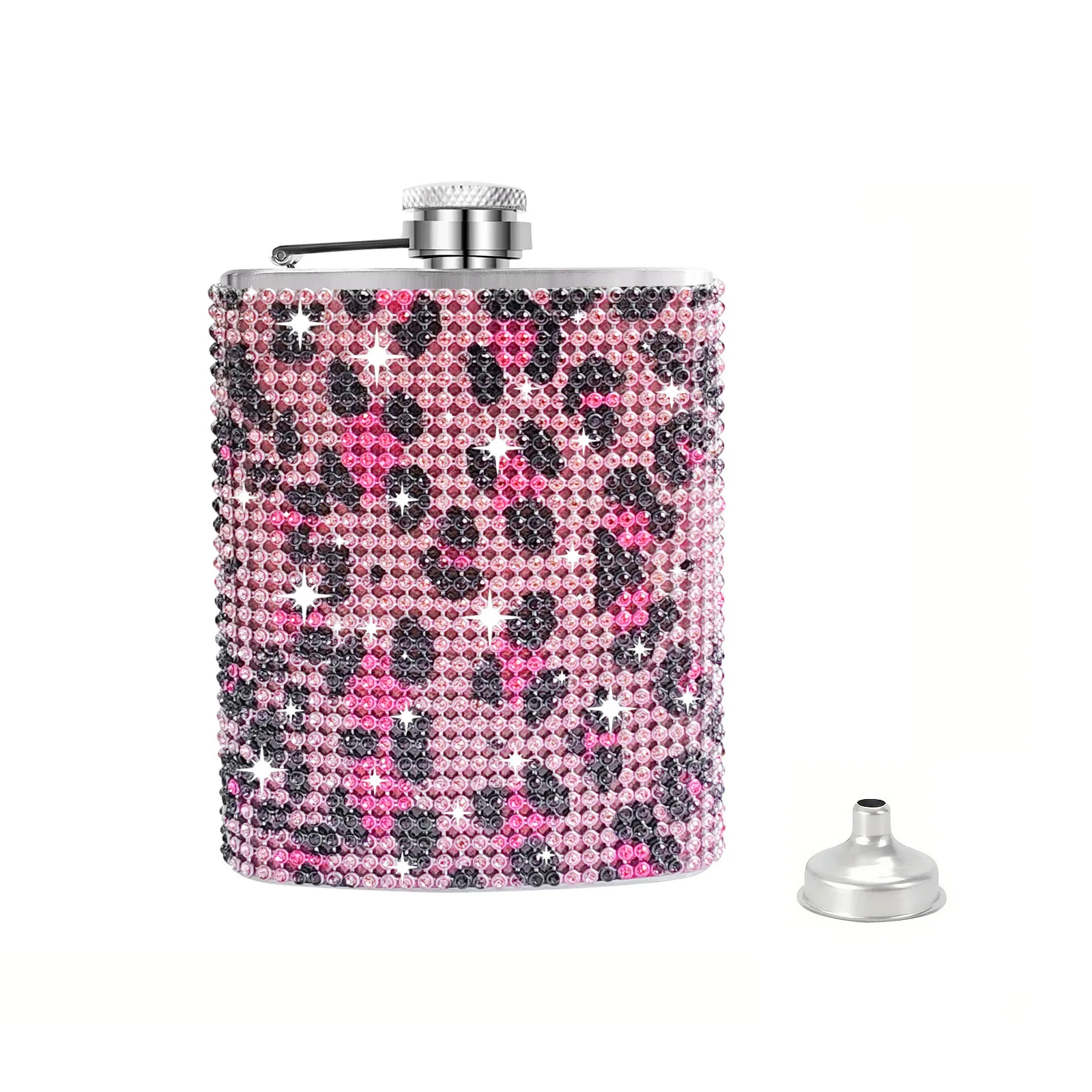 Luxury Shining Bling Rhinestone Hip Flask 6oz/8oz Diamond Crystal Whiskey Stainless Steel Mug Vacuum Insulated Beer Pot