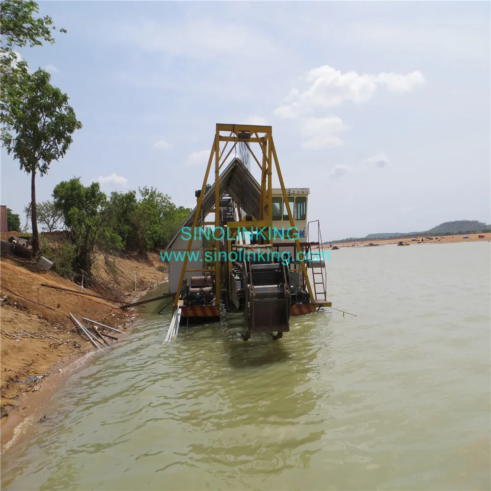 HOT SALE Gold Dredger Machine Alluvial Gold Mining bucket dredge