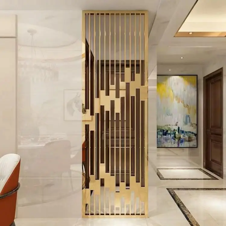 custom size factory direct interior design gold rose gold room partition wall divider