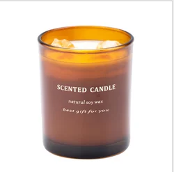 Scented Candles Aromatherapy Relaxation Soy Wax Candles  Custom Private Label Luxury Natural Crystal I Scented Soy Candle