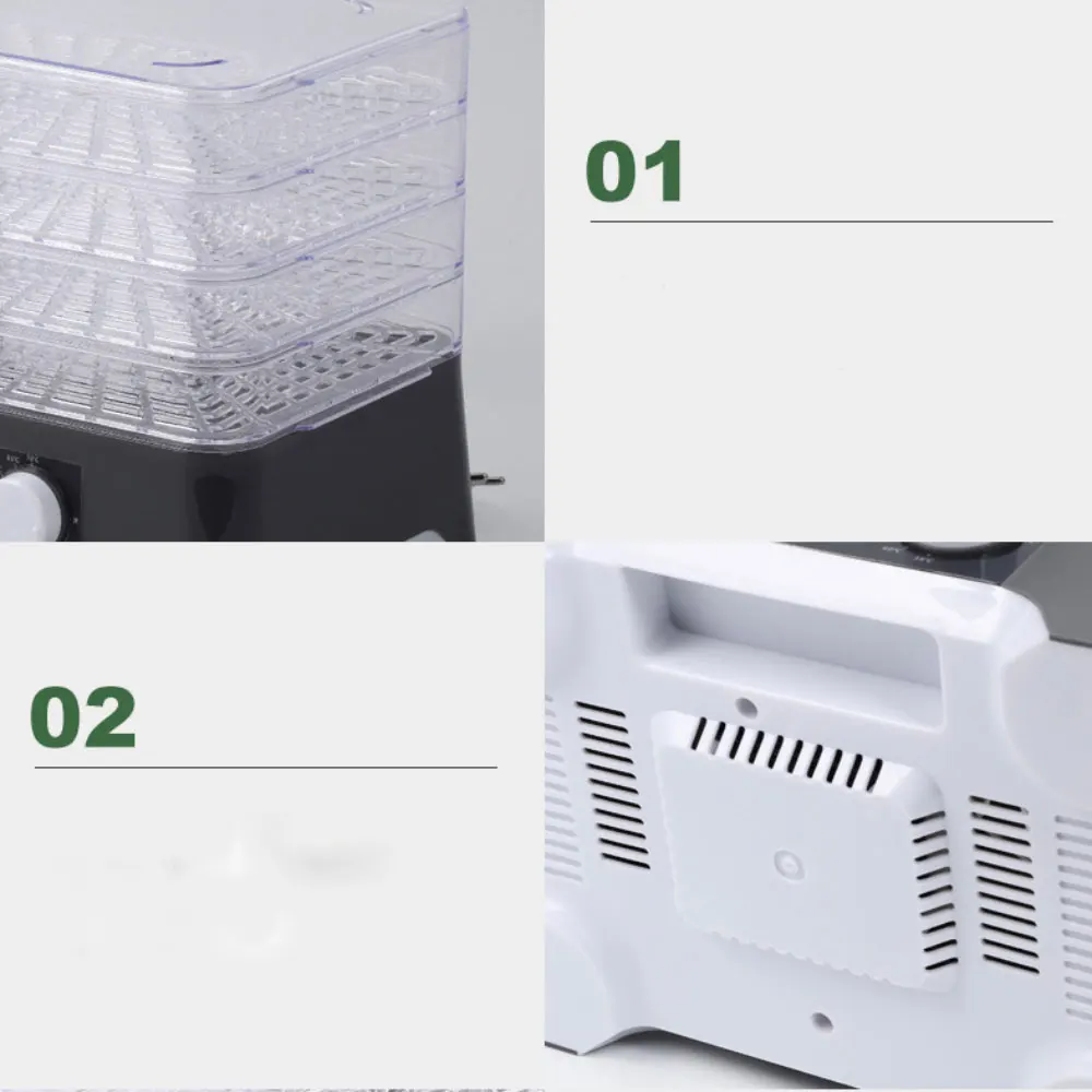 Household 5 Trays Adjustable Temperature Food Dehydrator