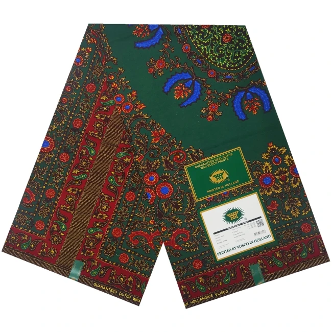 New design Wholesale high quality Kente gold 100% cotton Ankara Dutch wax printed cloth 2 side real wax printed fabric loincloth