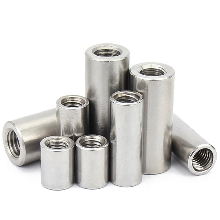 304 Stainless Steel M3 M4 M5 M6 M8 M10 M12 M14-M20 Internal Threaded Round Long Extension Column Standoff Spacer Coupling Nut