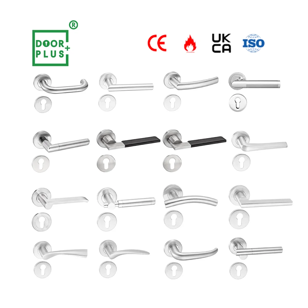 Doorplus Simple Design OEM Factory High Quality Mortiser Lock Set Stainless Steel Interior Lever Door Handle