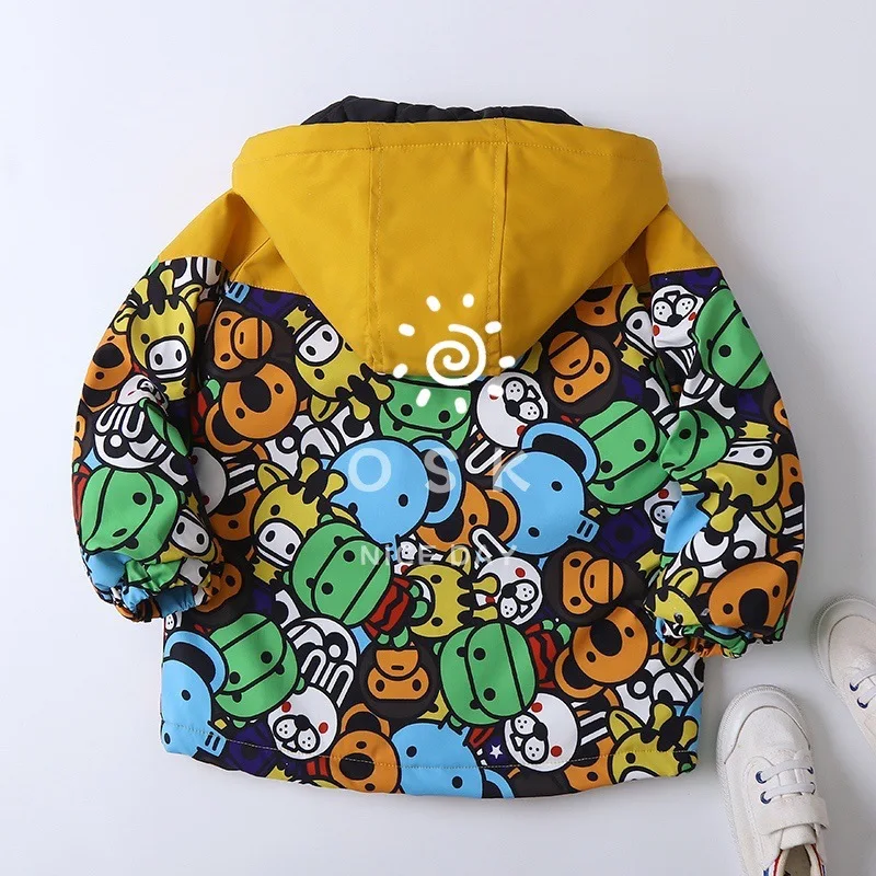 popular printed children jacket keep warm kids boys cotton padded coats