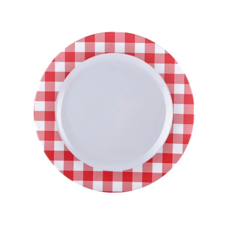 Пластиковая безопасная обеденная тарелка из меламина в форме листа банана, круглая тарелка