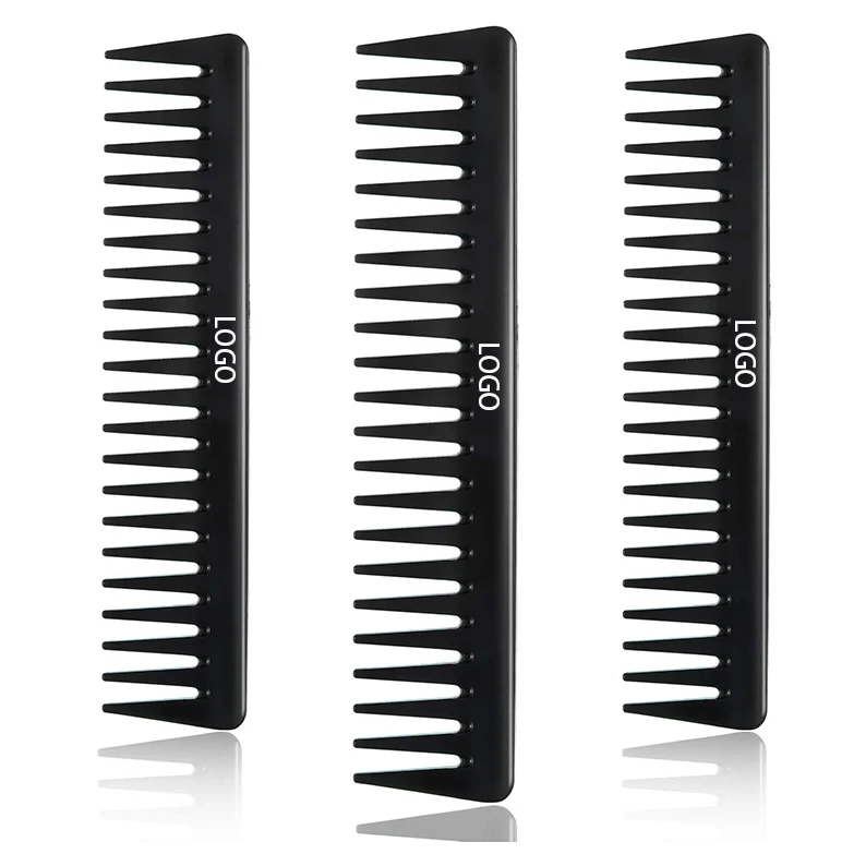 hairdresser salon styling customize logo private label buy detangler wide tooth hair comb for black women curly natural hair