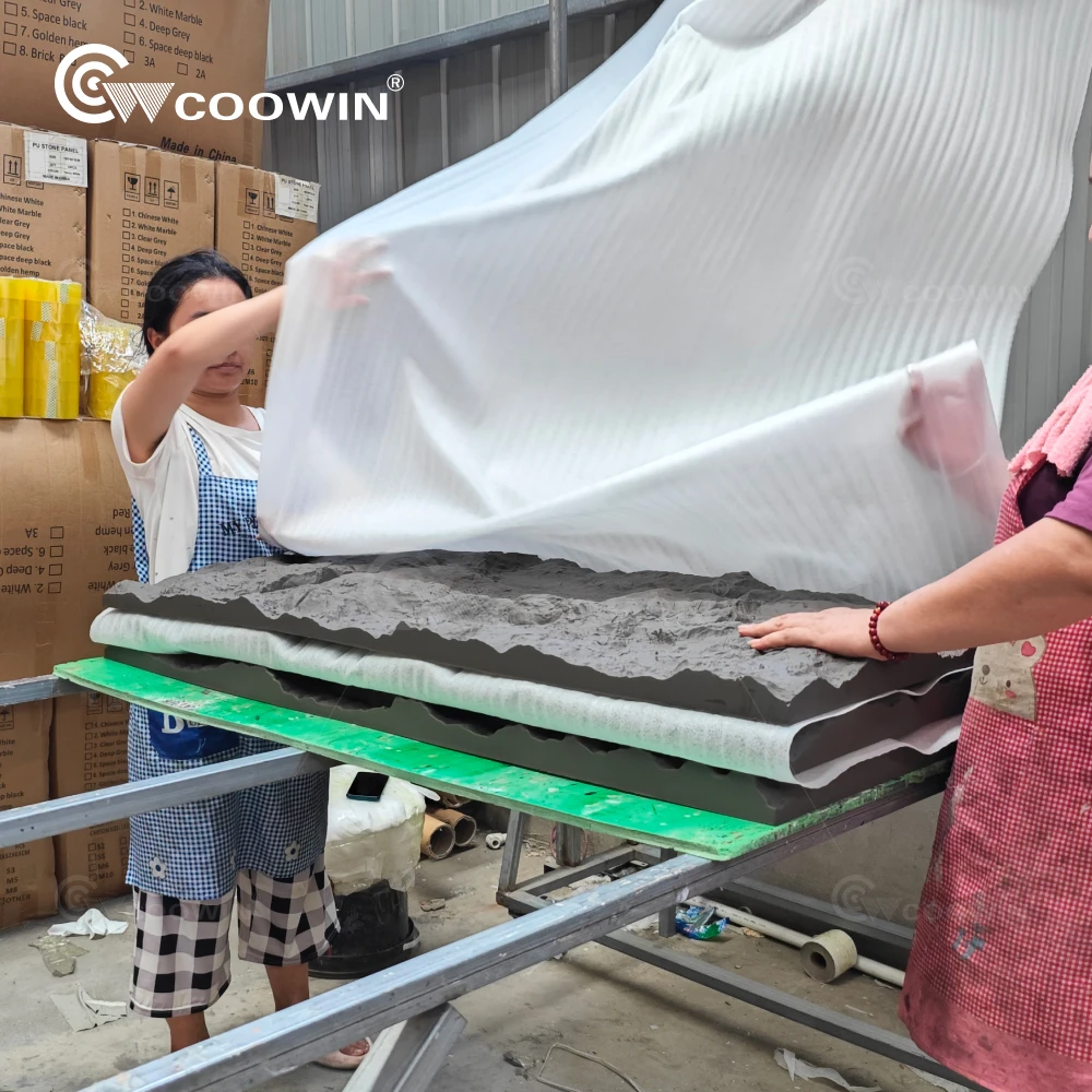 Installation Cost Saving Polyurethane Pu Faux Stone Wall Sliding Panel For Interior Wall And Ceiling