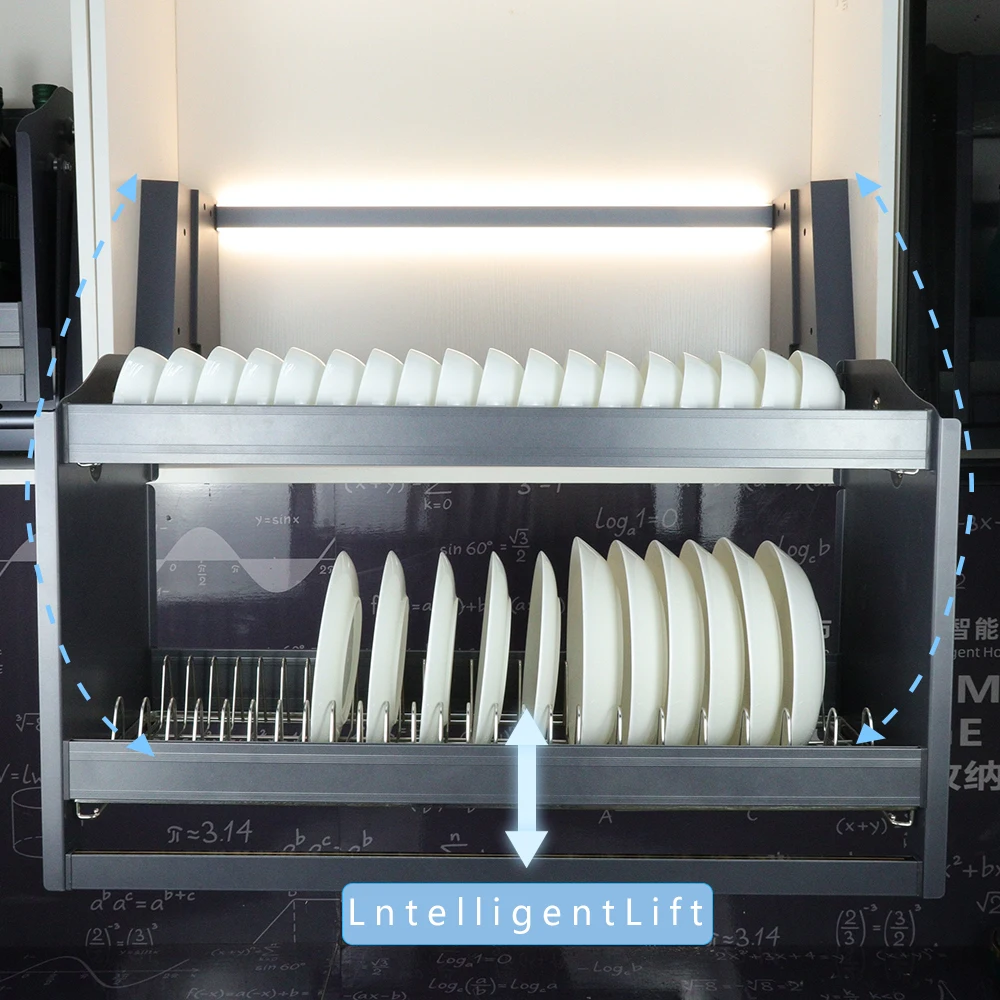 custom made Automatic Lifting kitchen cabinet lift Touch Control cabinet lift Smart Sensing pull out basket kitchen