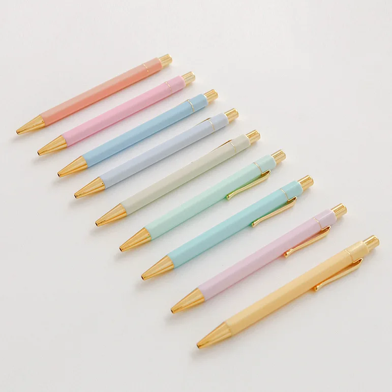 Paint You Cheap Price 74 Colors Ballpoint Pen Gold Rose Advertising Gift Press Hex Pen Back to School Supplies Kit