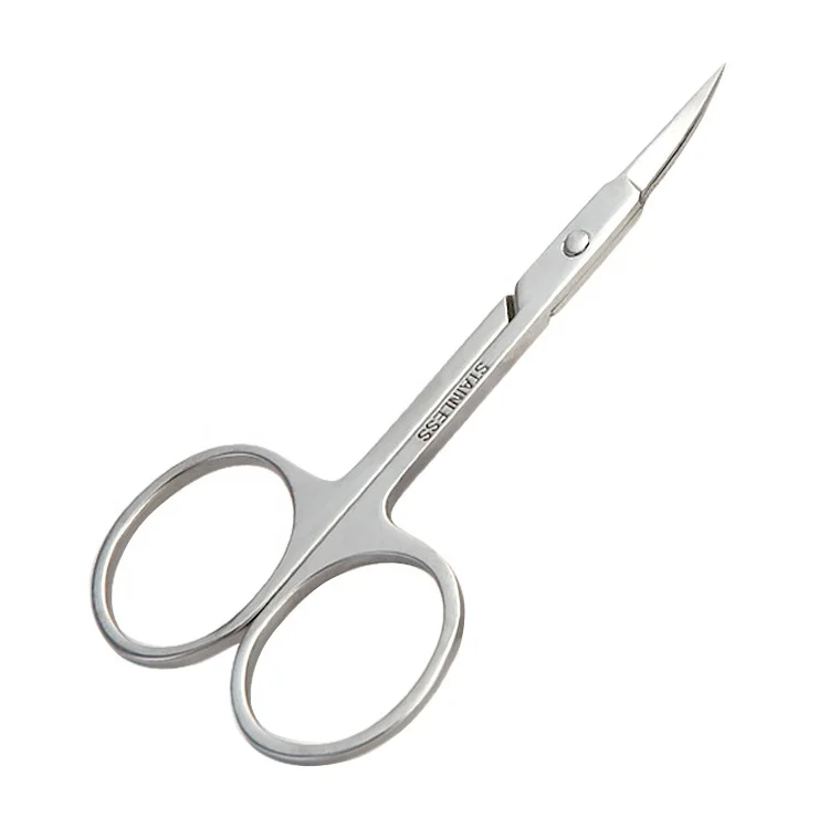 Custom private label cutter eyebrow scissor beard mustache trimming set beauty salon tools stainless steel pointed brow scissors